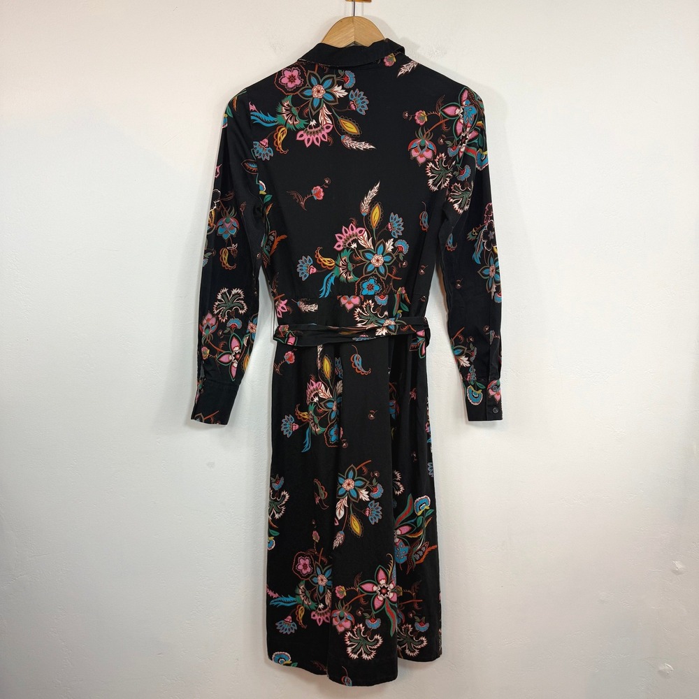 Boden Black Floral Midi Shirt Dress - Picture 7 of 14